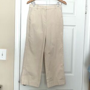 J. Crew Classic Cream Corduroy Wide-Leg Pants Size 8 Petite 8P - Minimalist